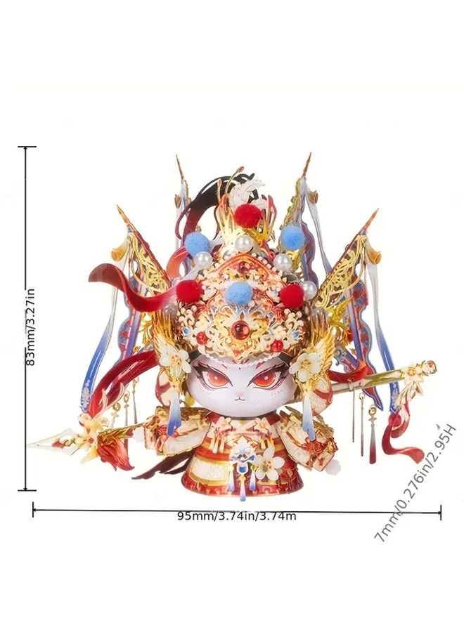 General Cat 3D Metal Puzzle Assembly Model Handmade Ornament Red Golden Gift - Image 2